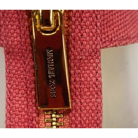 Michael Michael Kor BERKLEY PV20K Pink Canvas Jute Trim Platform Sandal Sz 7 M - Picture 9 of 13